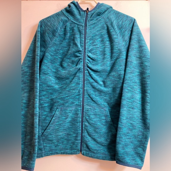 Tek Gear Womens Full Zip Fleece Blue Space Dyed Performance Hoodie large - Picture 2 of 7
